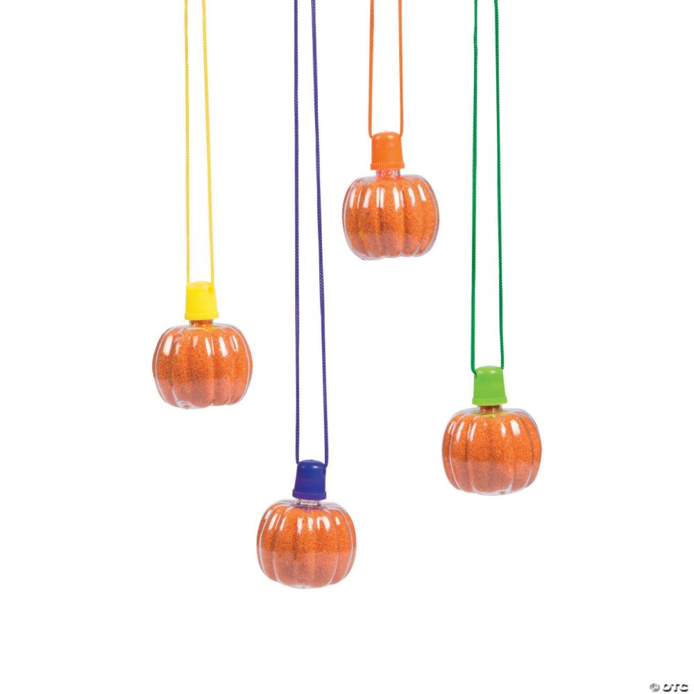 12 Pc 28" Pumpkin Sand Art Necklaces