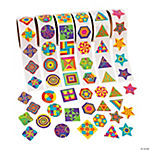 Funky Geometric Shapes Rolls of Stickers - 900 Pc.