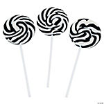 Black & White Swirl Lollipops - 24 Pc.
