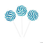 Light Blue Swirl Lollipops - 24 Pc.