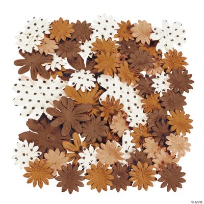 60 Monochromatic Brown Paper Flowers Discontinued