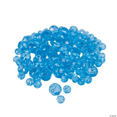 Blue Topaz Cut Crystal Round Beads - 4mm-6mm - Discontinued
