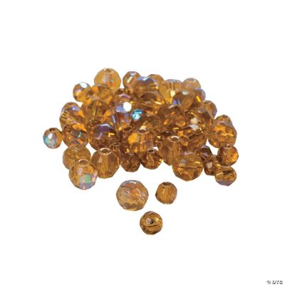 Topaz Aurora Borealis Cut Crystal Round Beads 4mm 6mm Oriental Trading