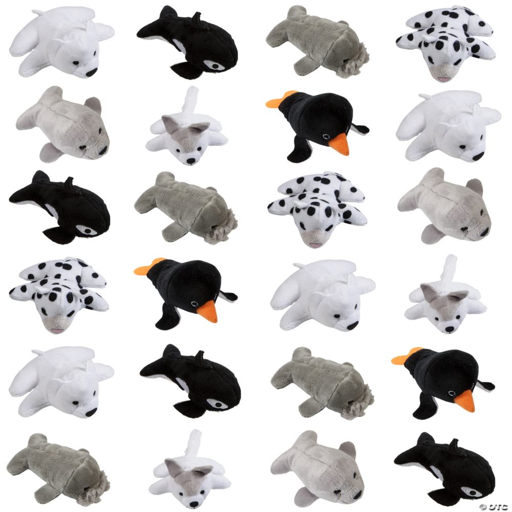 24 Pc 4" Bulk Mini Arctic Friends Stuffed Animal Assortment