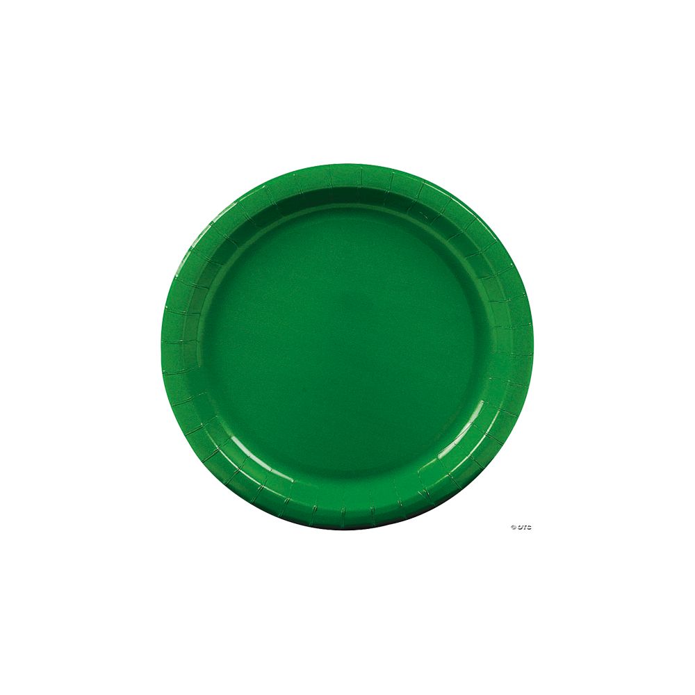24 Pc 7" Green Paper Dessert Plates