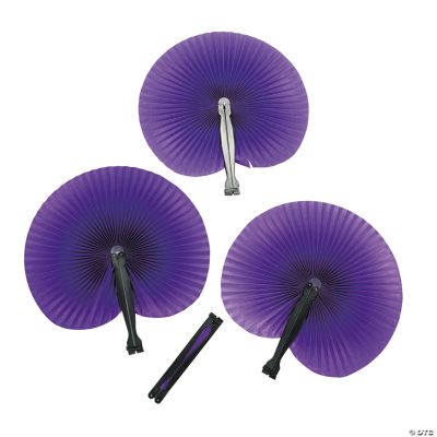 Purple Paper Folding Hand Fans Oriental Trading