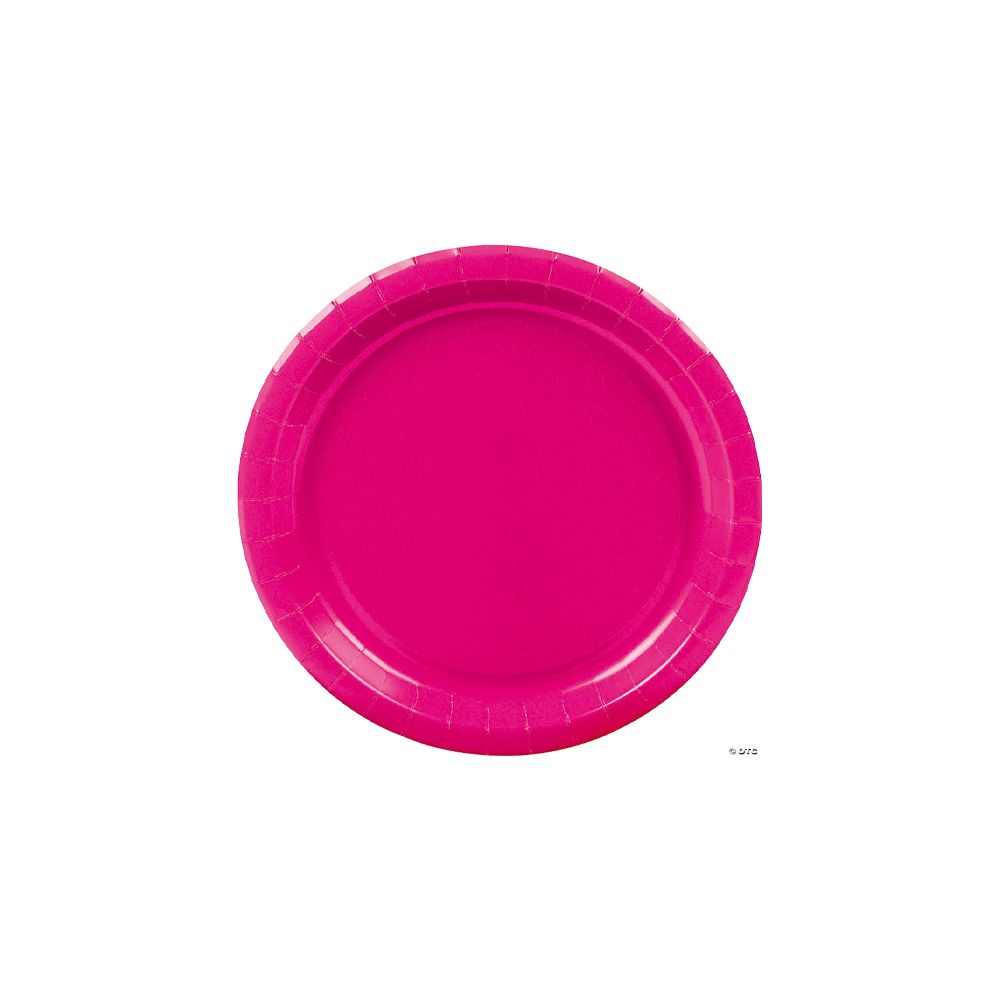 Hot Pink Paper Dessert Plates - 24 Ct.