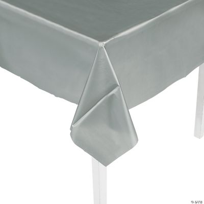 Silver Plastic Tablecloth