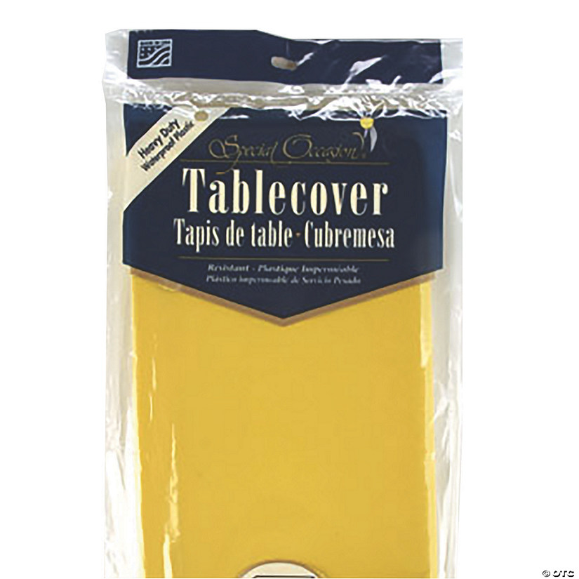 Gold Yellow Plastic Tablecloth Discontinued