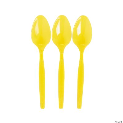 Bulk Lemon Yellow Plastic Spoons 50 Ct. Party Supplies 50 Pieces