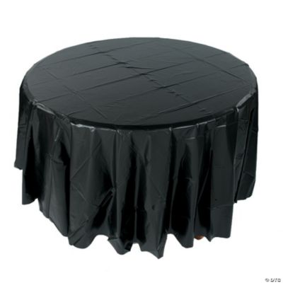 Black Round Plastic Tablecloth Oriental Trading