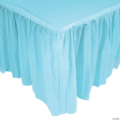 Pleated Light Blue Table Skirt Oriental Trading