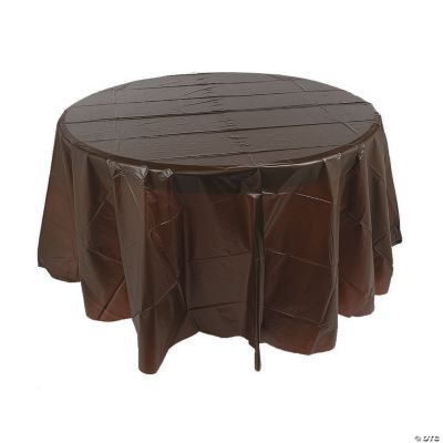 Chocolate Brown Round Plastic Tablecloth Oriental Trading