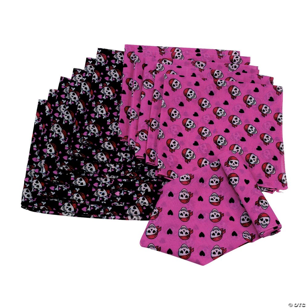 pink and black pirate bandanas