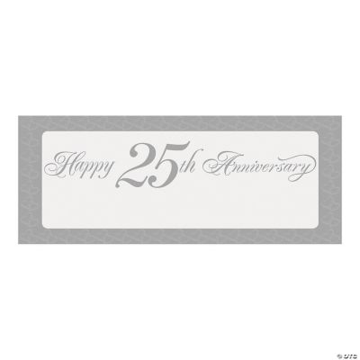Two Hearts Happy 25th Anniversary Banner - Small ...