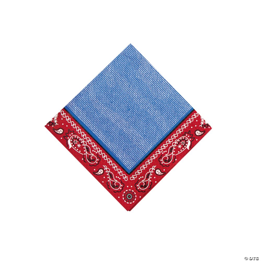 16 Pc 5 Red Bandana Beverage Napkins