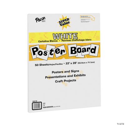 Poster Board, White Poster Paper 22x28, White Poster Board, Poster Board Bulk, Large Poster Board, School Supplies, (100 Pack)
