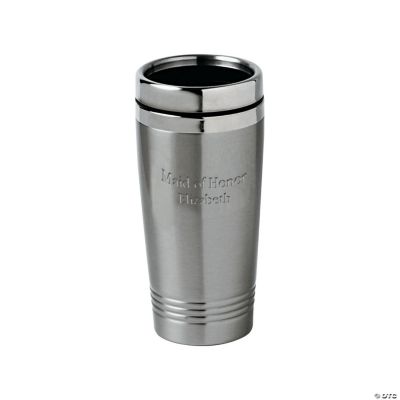 Stainless Steel Travel Mugs With Sip-Thru Lid And Plastic Inner Liner, 16  oz, Customized Ceramic Mugs, Custom Coffee Mugs