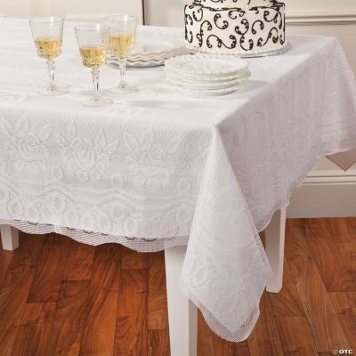 Rectangle White Lace Tablecloth - Oriental Trading