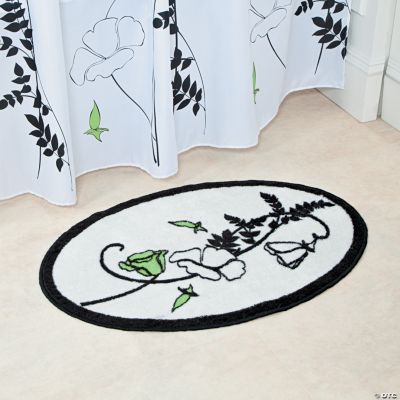 Black & White Floral Bathroom Bath Mat Discontinued