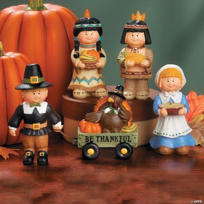 Pilgrim And Native American Figurines - Discontinued