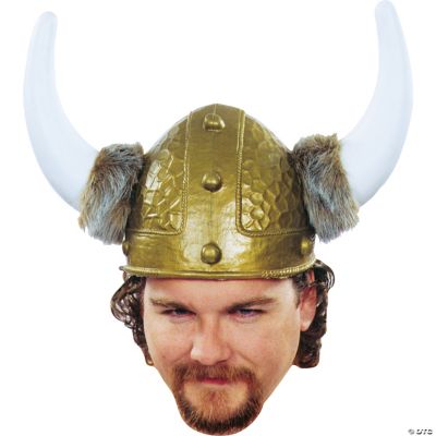 Medieval Viking Warrior Horns Black Helmet Fancy Dress Costume Hat