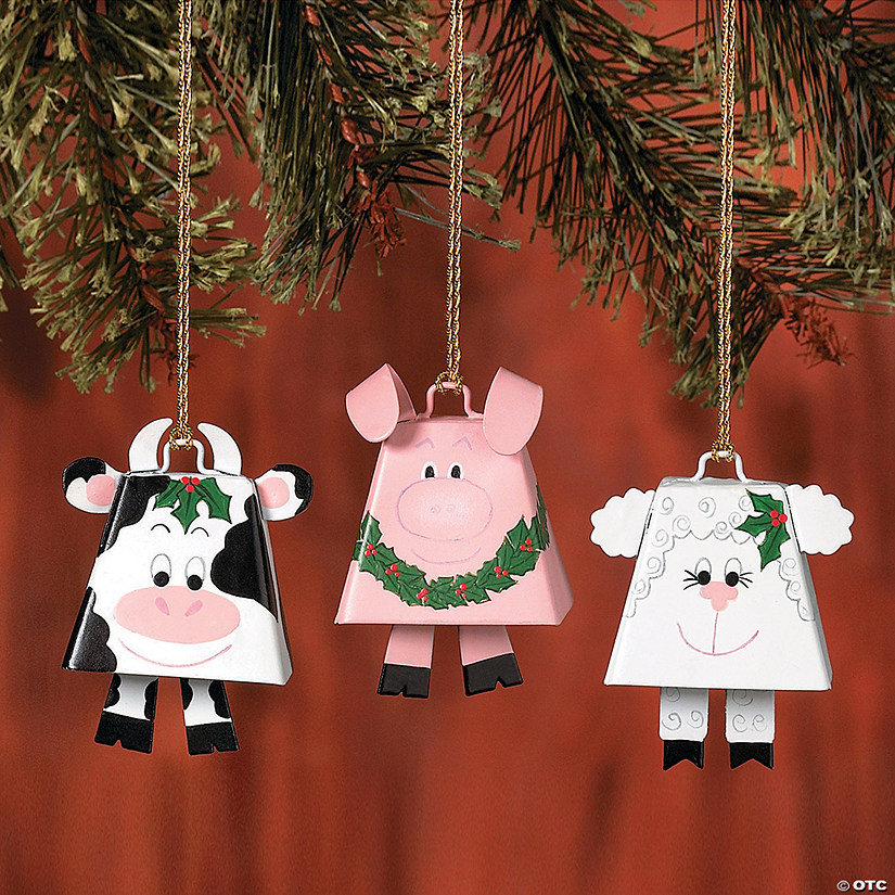 Cowbell Farm Animal Ornaments - Discontinued