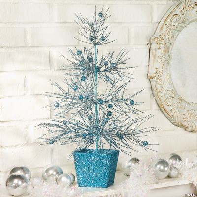 Blue Glitter Tabletop Tree Discontinued