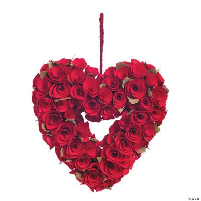 Download Red Rose Heart Wreath | Oriental Trading