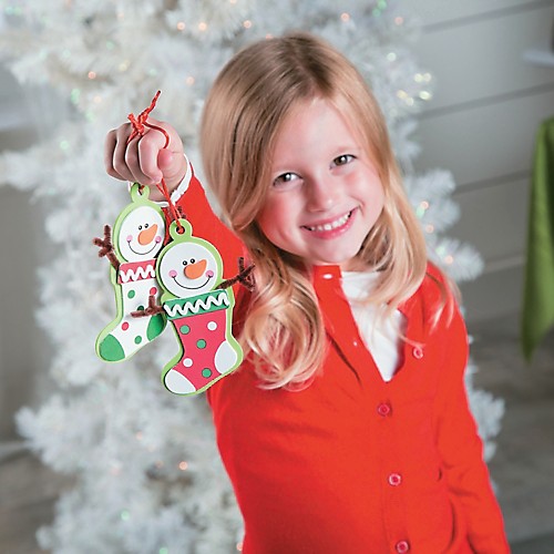 Bulk Craft Accessories Felt & Fabrics Mini Christmas Stockings for Christmas Craft Supplies Fun Express Christmas 24 Pieces 