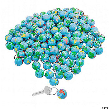 144 Pc Bulk Globe Keychains