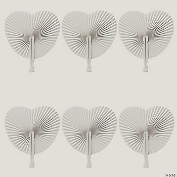 Bulk 48 Pc. Heart-Shaped Folding Fans
