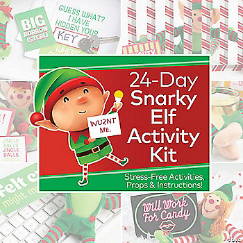 Christmas Snarky Elf Activity Kit with Props & Instructions for 24 Days