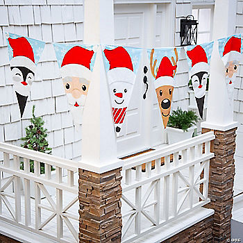 Large Christmas Character Pennant Banner