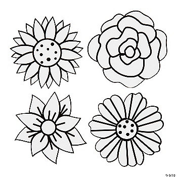 Printed Acetate Flower Coloring Sheets 24 Pc. Clear