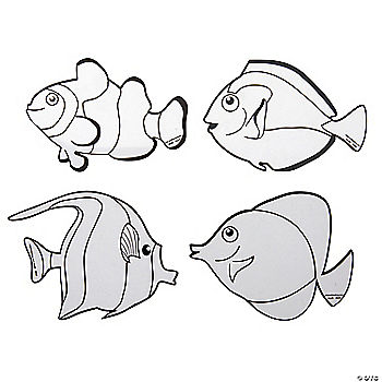 Printed Acetate Sea Life Fish Coloring Sheets 24 Pc. Clear