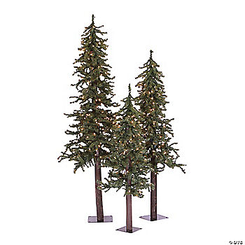 Vickerman 4', 5', and 6' Natural Look Alpine Tree Set Green