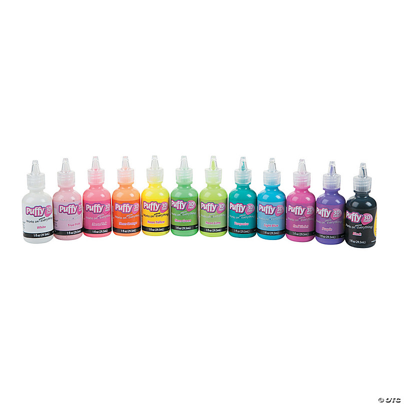 1-oz. Tulip® Assorted Colors Neon Puffy® 3D Paint - Set of 12