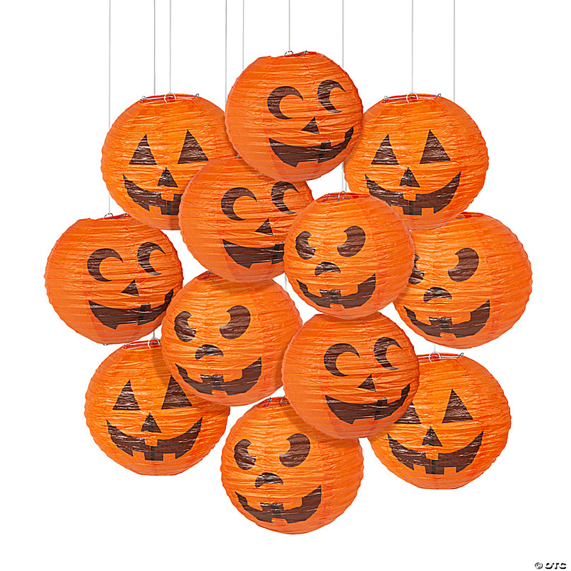Halloween Lantern Decoration Portable Hanging Smiley Face Pumpkin Paper Lanterns 