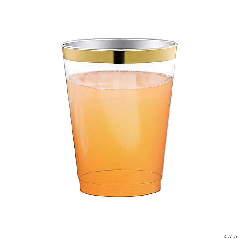 Premium Gold Trim Tumbler - 295ml - Gold Party Supplies (Pack of 20)