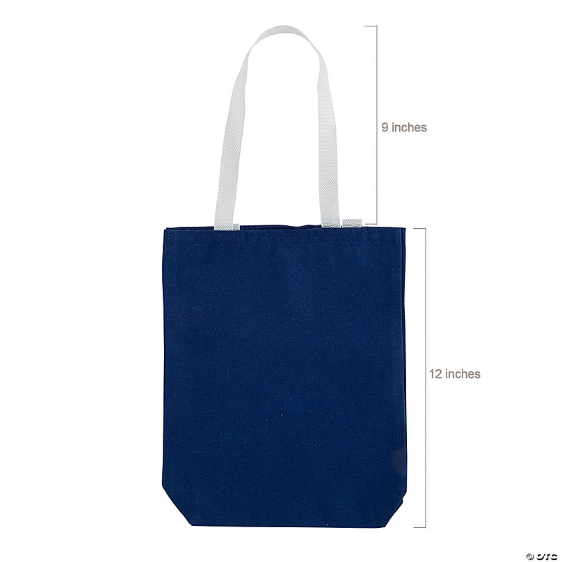 Palace Archaic boss 10" x 12" Medium Blue Canvas Tote Bags - 12 Pc. | Oriental Trading