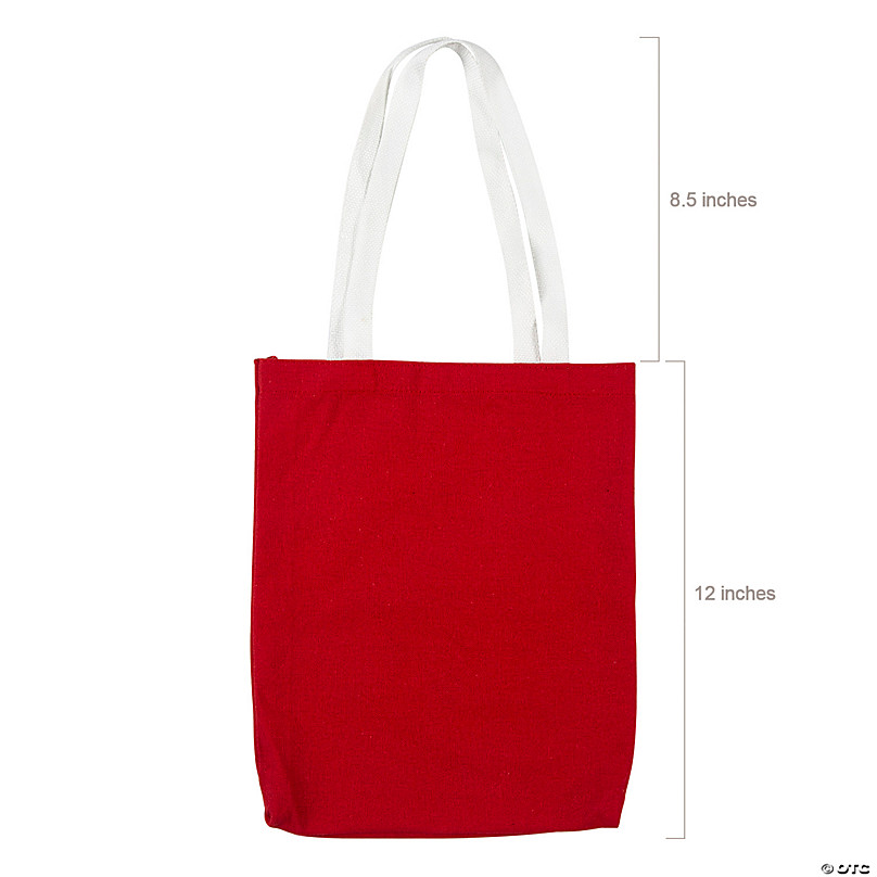 10 x 12 Medium Red Canvas Tote Bags - 12 Pc.