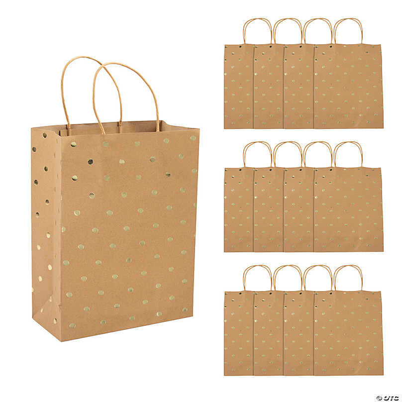 Kraft Brown Wrapping Paper With Gold Foil, Polka Dot Wrapping