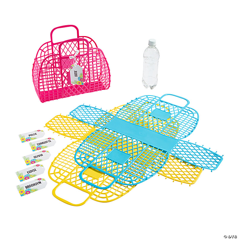 11 3/4 x 11 Large Jelly Plastic Beach Totes - 6 Pc.