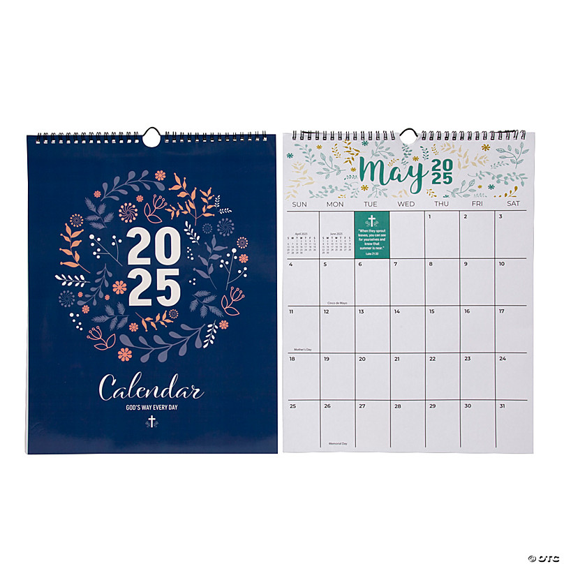 11" x 14" 2025 Religious Bible Verse Paper Wall Calendars 12 Pc.