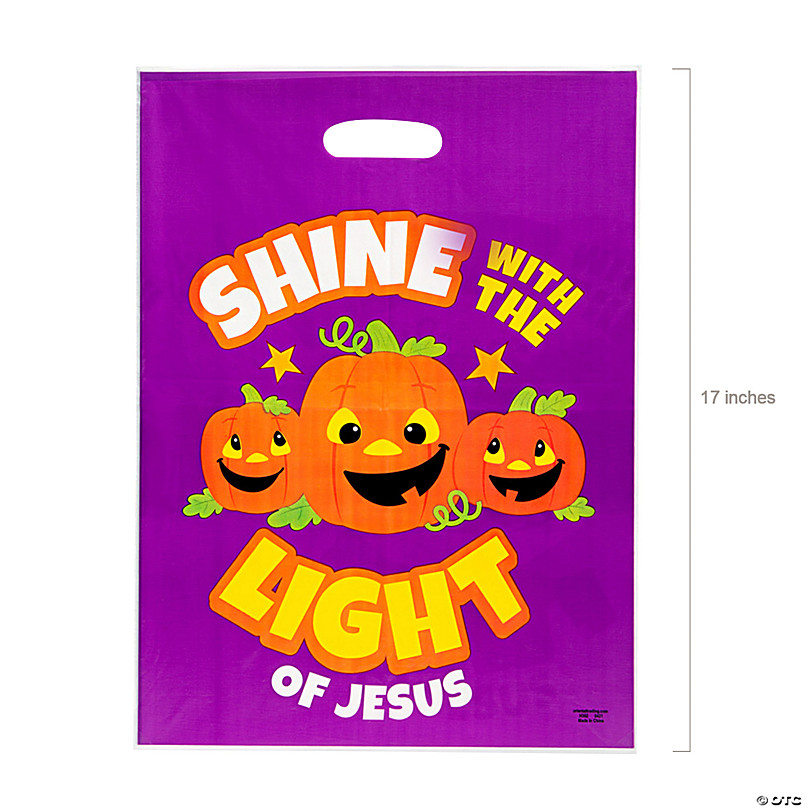 12 1/2 x 17 Bulk Halloween Character Plastic Trick-or-Treat Goody Bags -  50 Pc.