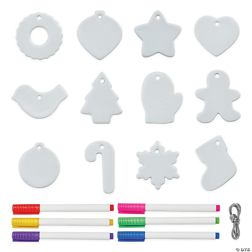 Ornament Painting Kit, Paint Your Own Set of 12 Coloring Book Ornaments