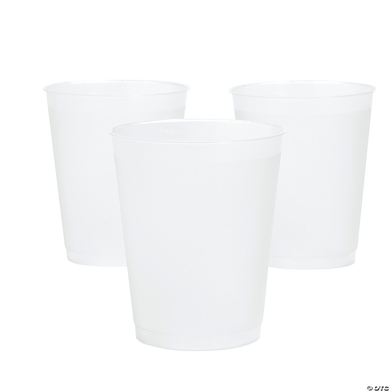 12 Oz. White Plastic Cups - 16 Ct.