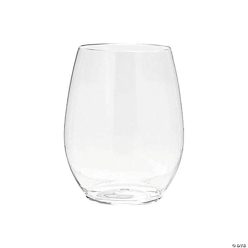 Bulk 48 Ct. Clear Stemless Plastic Wine Glasses | Oriental Trading