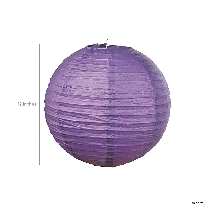 8 - 16 Burlap Print Hanging Paper Lanterns - 6 Pc.